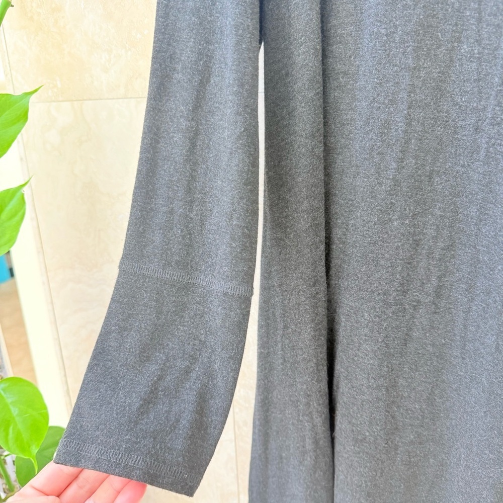Cable & Gauge Cowl Neck Tunic Top Heathered Gray Long Sleeve Relaxed Fit - Picture 4 of 4